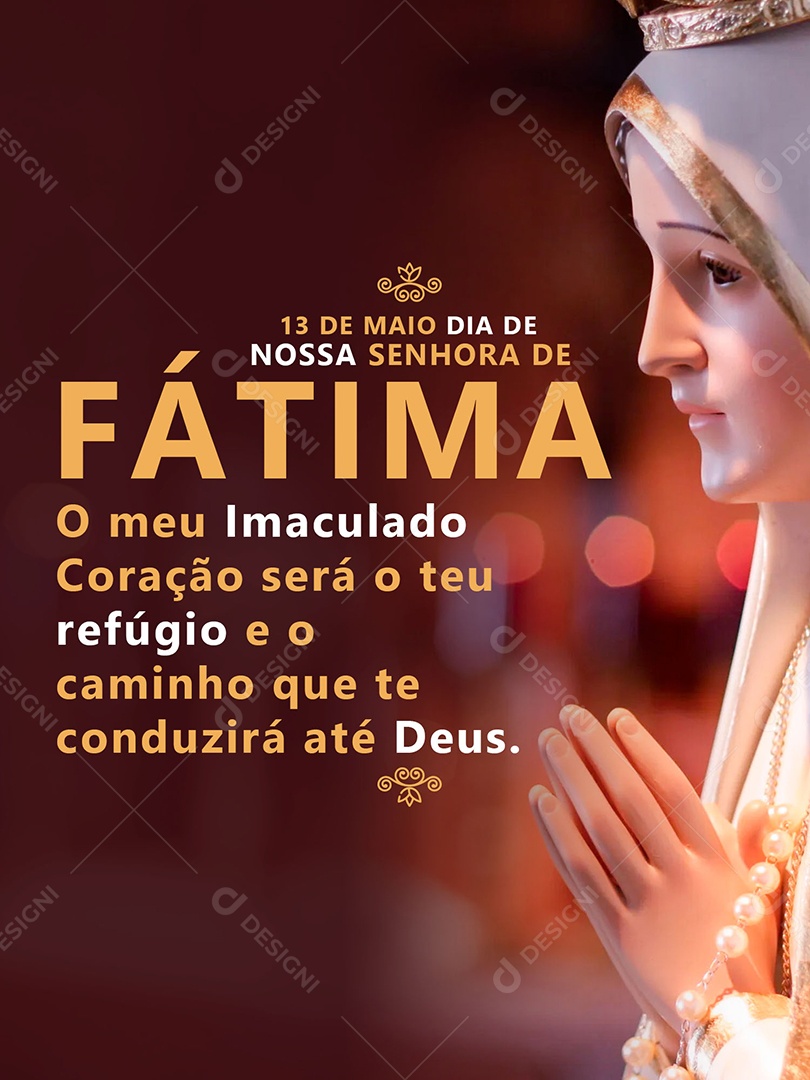 Story Dia De Nossa Senhora De Fátima 13 De Maio Refugio e o Caminho Social Media PSD Editável