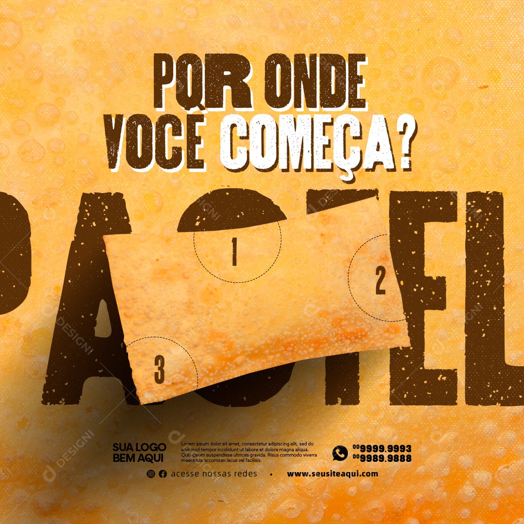 Por Onde Você Começa? Pastelaria Social Media PSD Editável