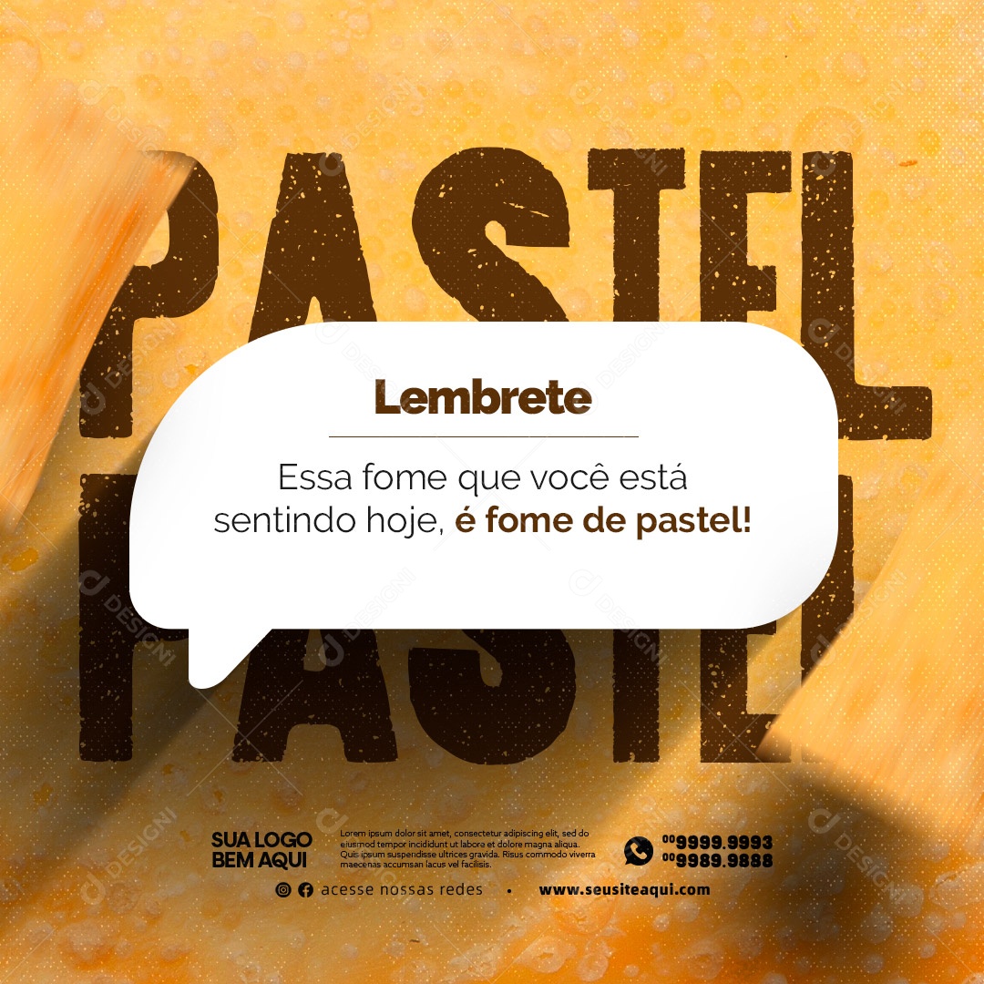 Lembrete Pastelaria Social Media PSD Editável