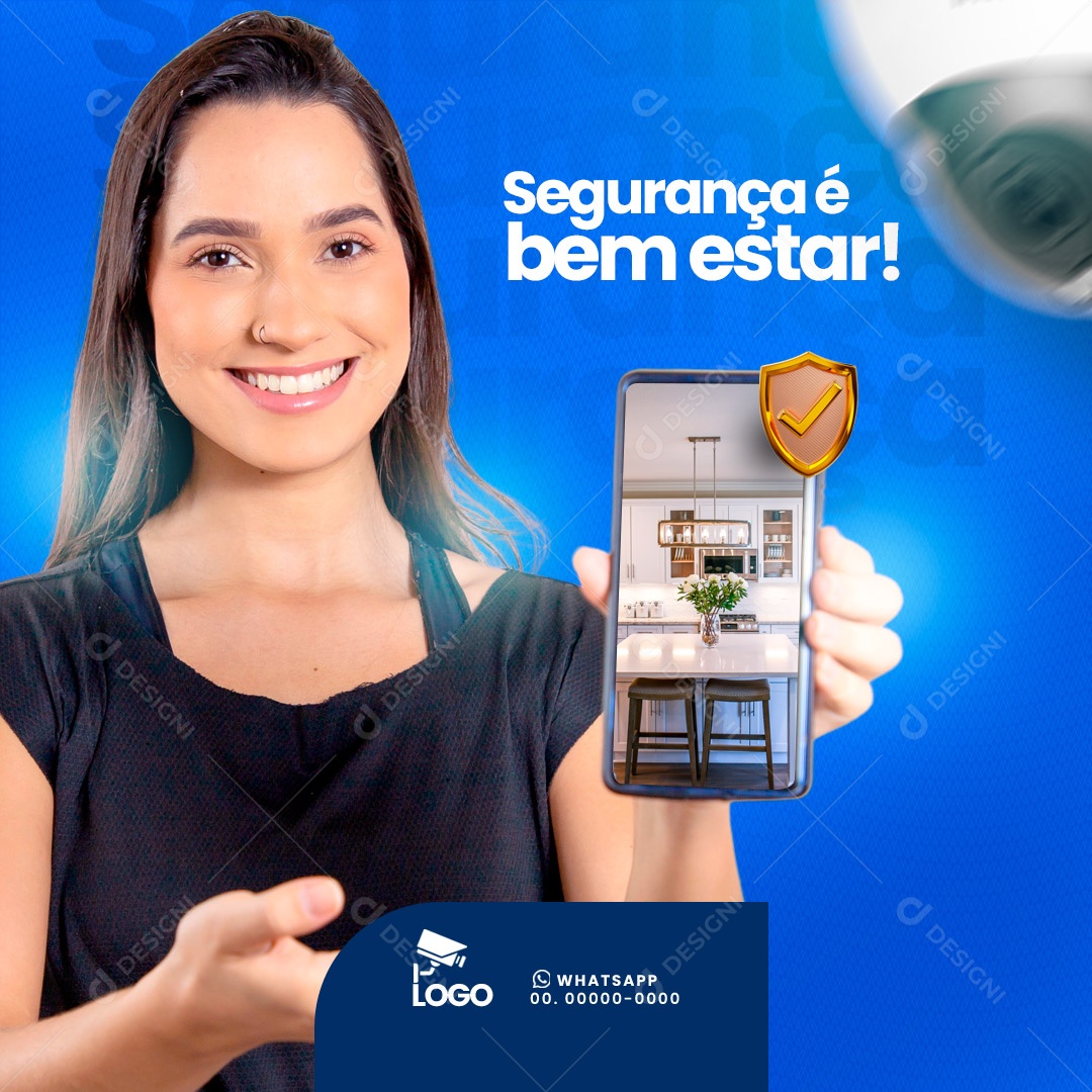 Segurança Eletrônica Social Media PSD Editável