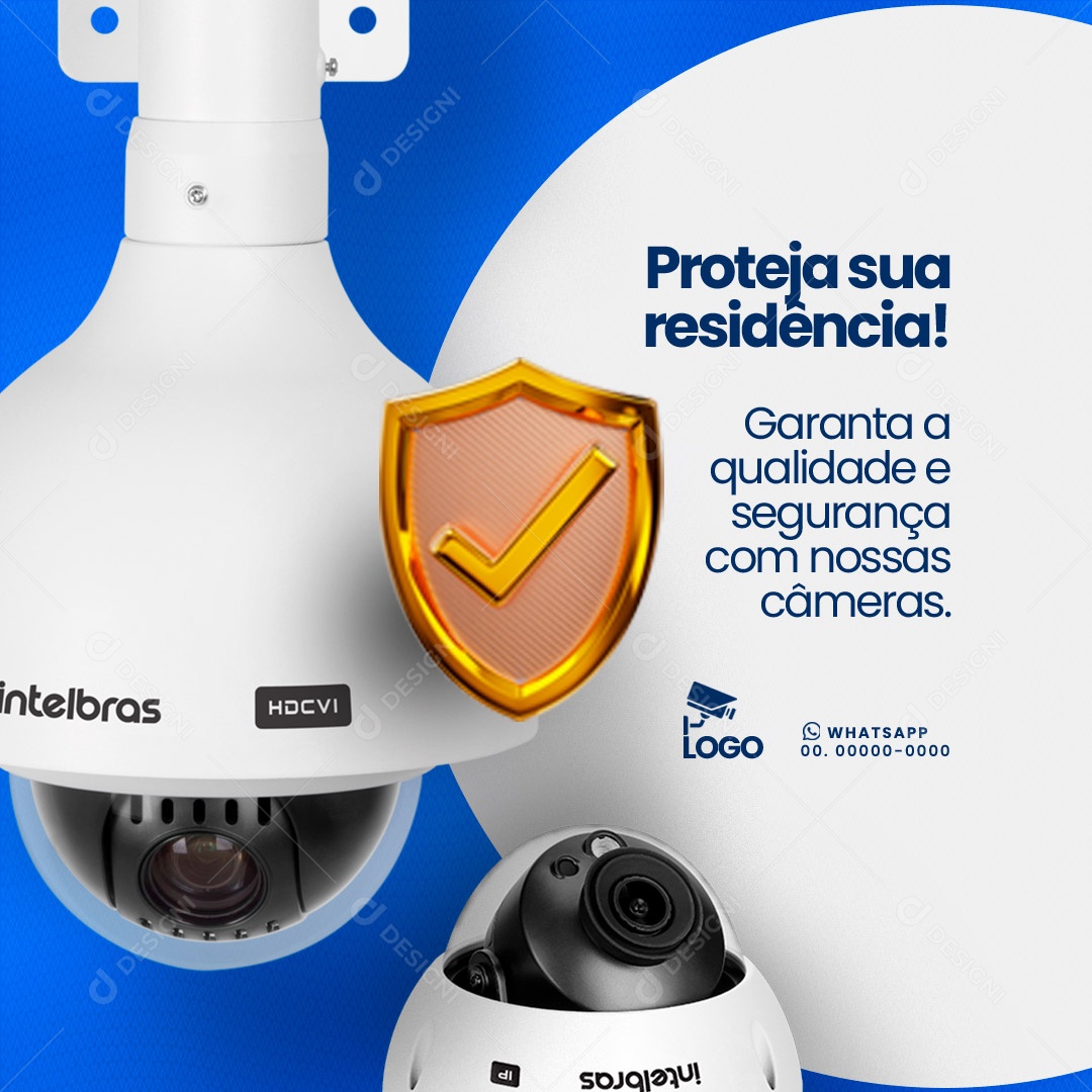 Proteja Sua Residência! Segurança Eletrônica Social Media PSD Editável