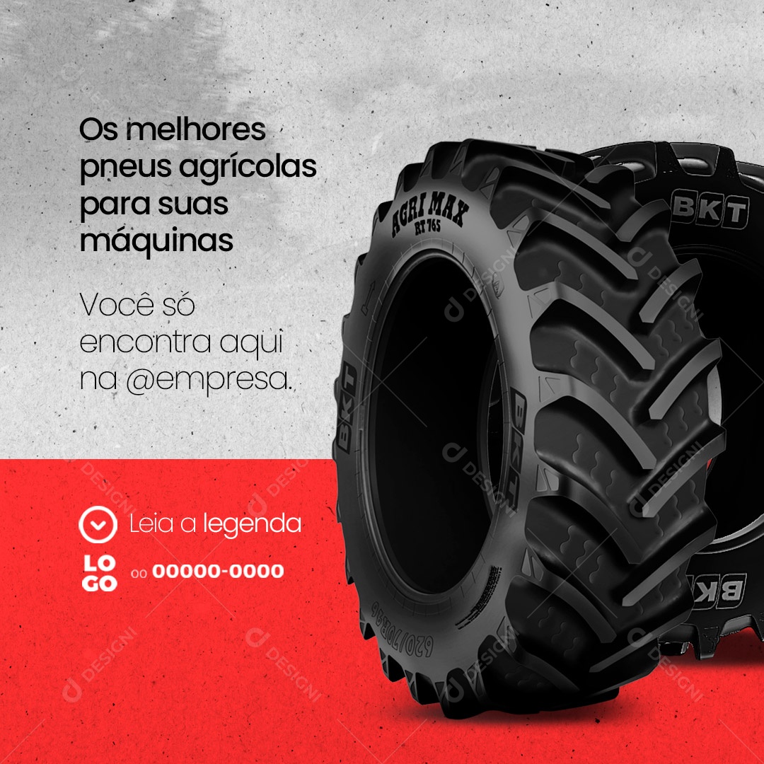Os Melhores Pneus Agrícolas Para Suas Máquinas. Loja de Pneus Social Media PSD Editável