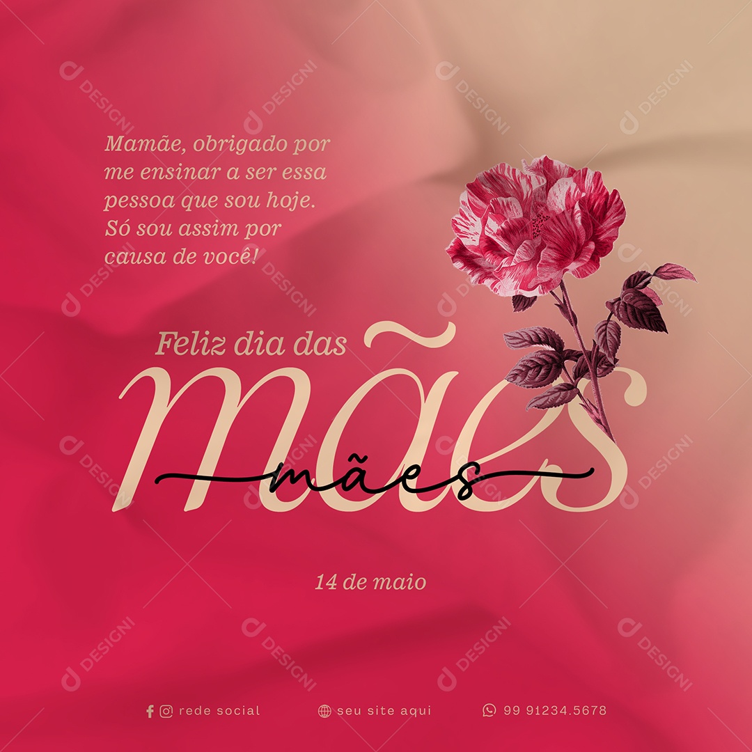 Feliz Dia Das Mães 14 De Maio Social Media PSD Editável
