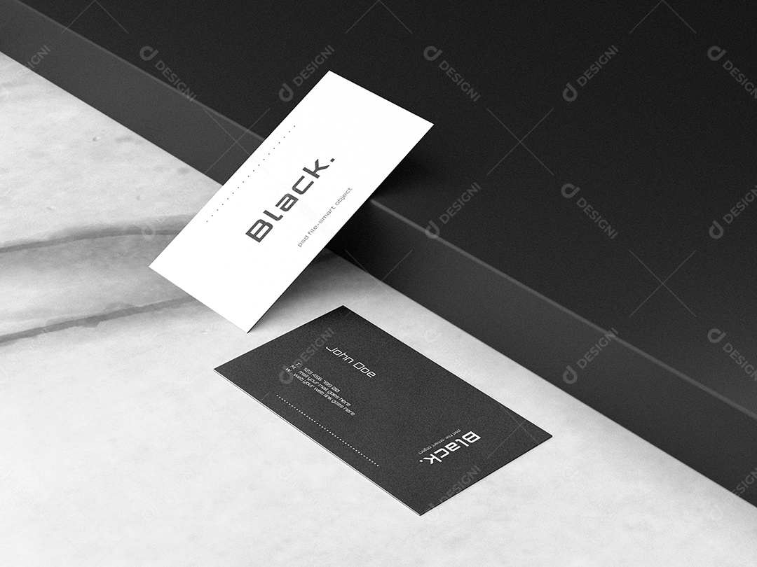 Cartão de Visita Branco e Preto Frente e Verso PSD