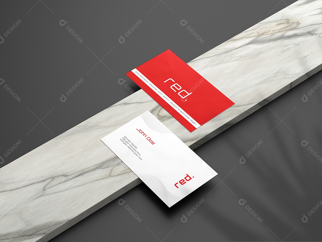 Modelo de Cartão de Visita Branco e Vermelho Verso Frente e Verso PSD