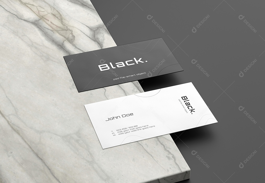 Cartão de Visita Branco e Preto Frente e Verso PSD