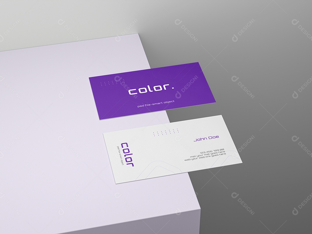 Modelo de Cartão de Visita Branco e Roxo Verso Frente e Verso PSD
