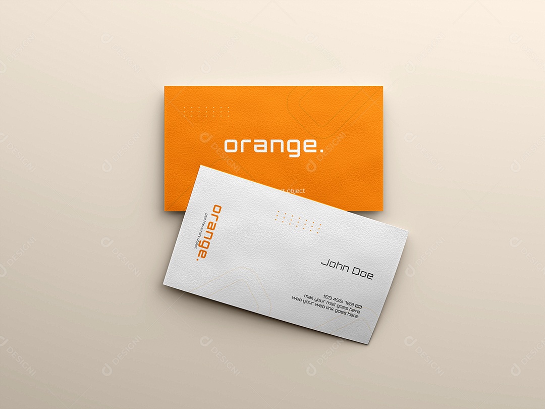 Modelo de Cartão de Visita Branco e Laranja Verso Frente e Verso PSD
