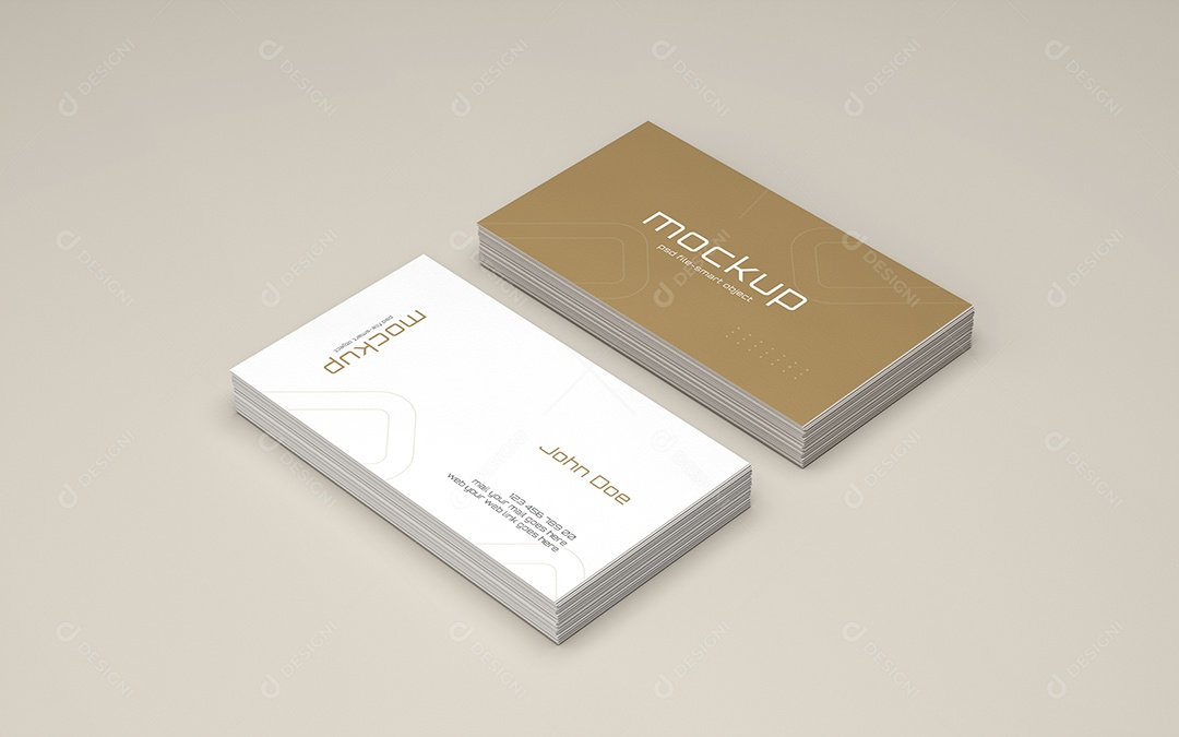 Modelo de Cartão de Visita Branco e Marrom Verso Frente e Verso PSD