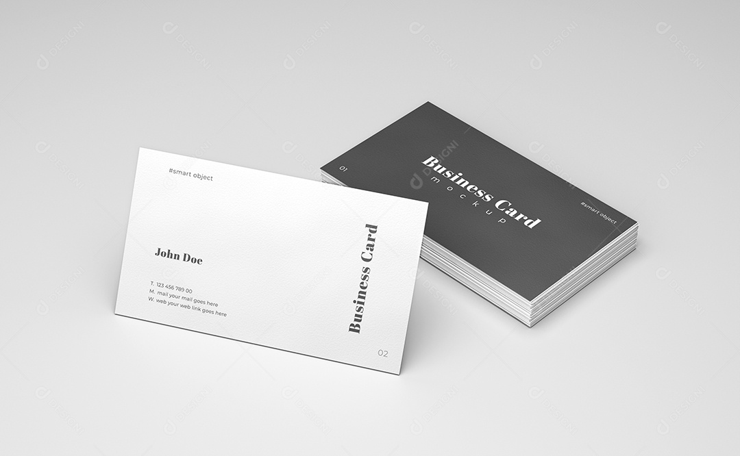 Cartão de Visita Branco e Preto Frente e Verso PSD