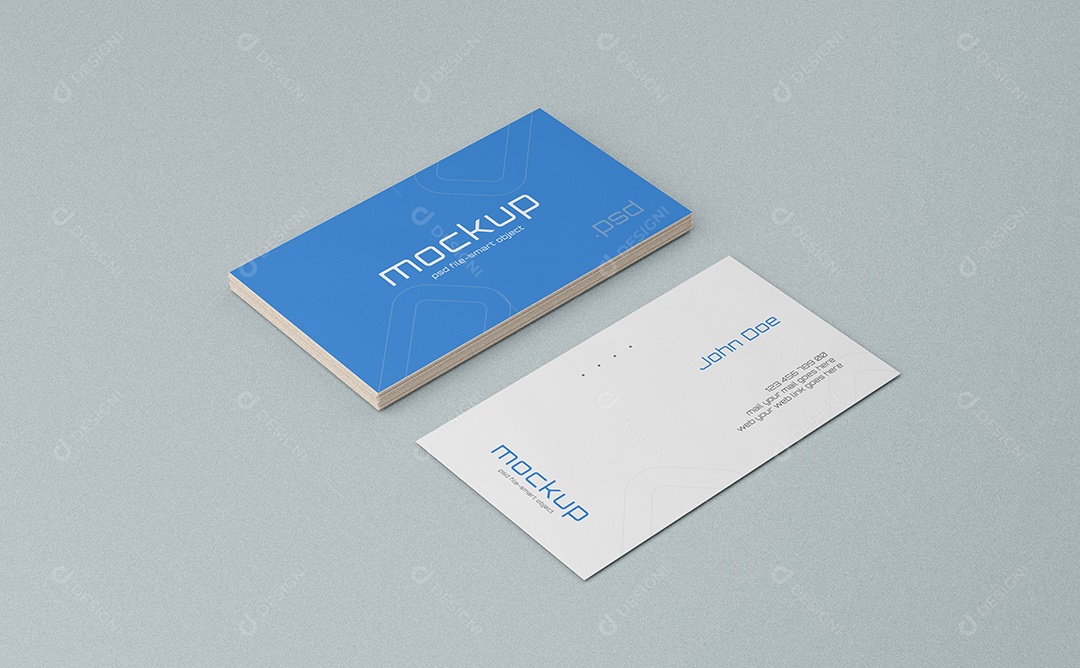Modelo de Cartão de Visita Branco e Azul Verso Frente e Verso PSD