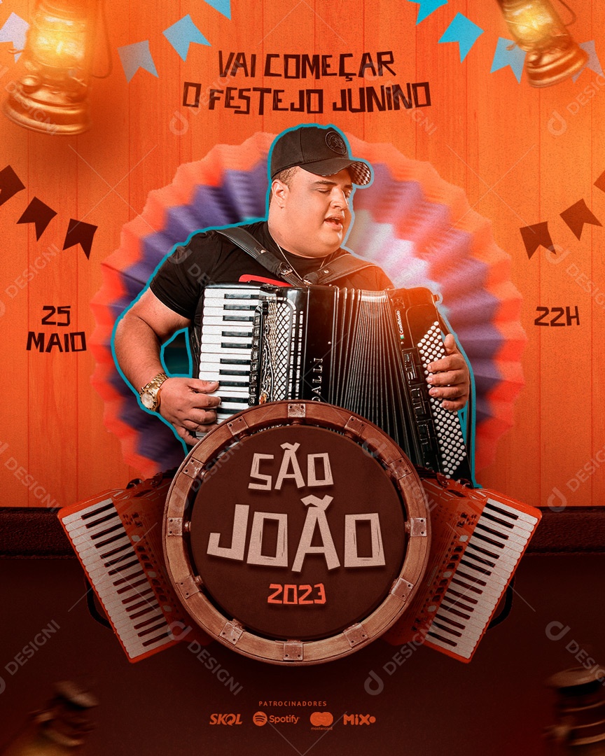 Social Media Flyer Vai Começar O Festejo Em Junho São João PSD Editavel