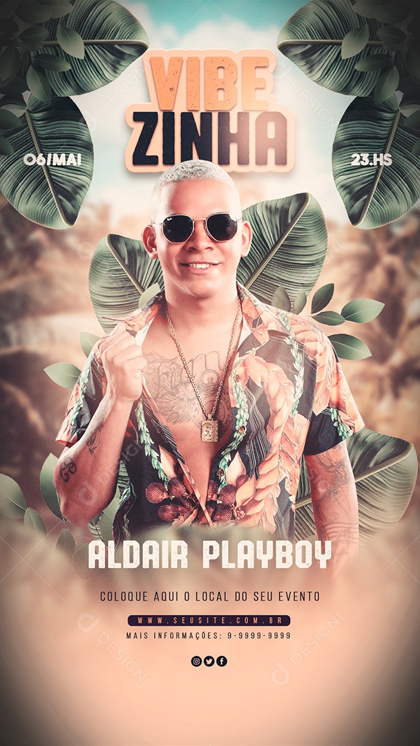 Social Media Flyer Story Vibezinha Aldair Playboy PSD Editavel