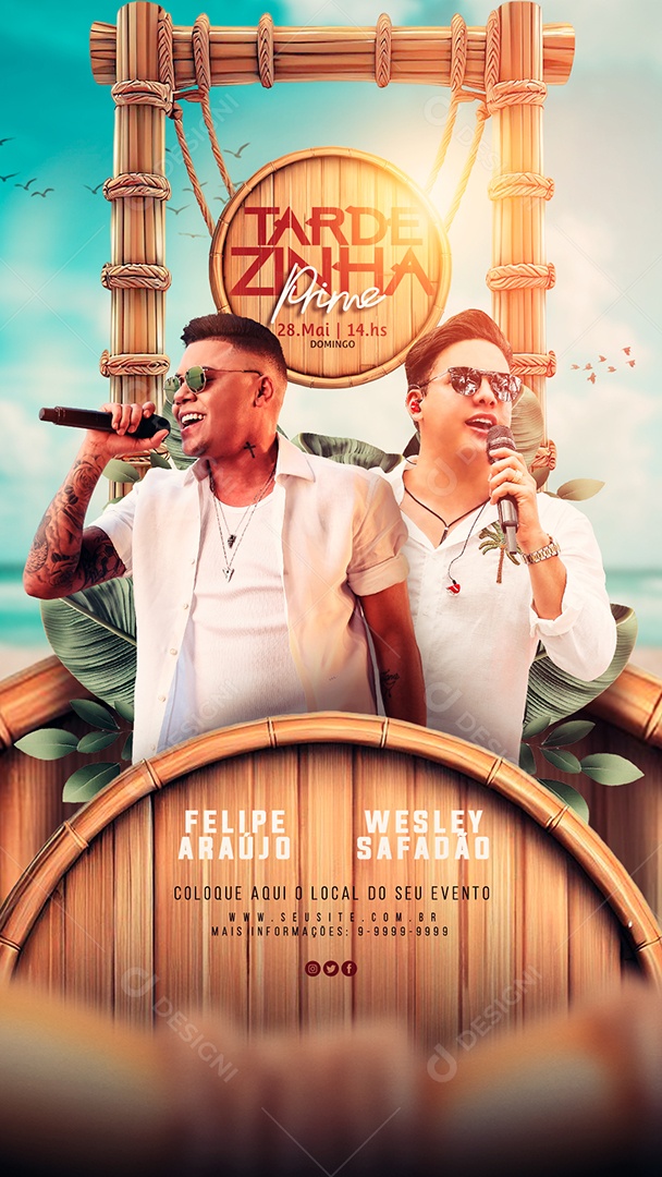 Flyer Story Tardezinha Prime Felipe Araújo Wesley Safadão Social Media PSD Editavel