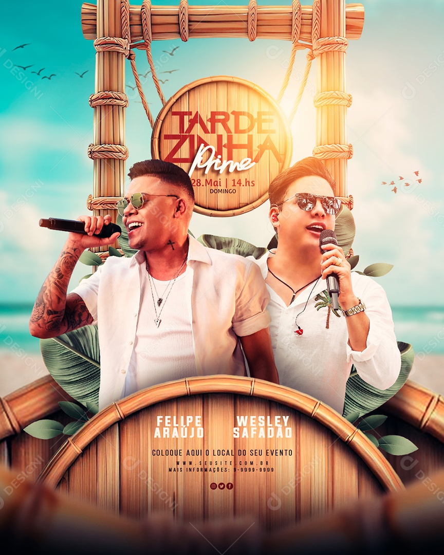 Flyer Feed Tardezinha Prime Felipe Araújo Wesley Safadão Social Media PSD Editavel