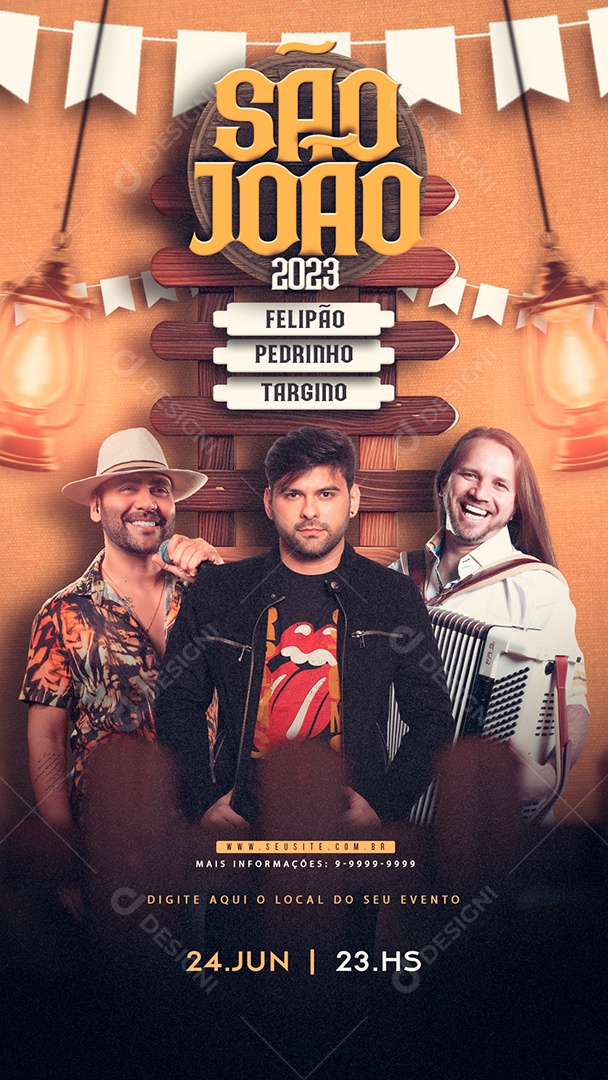 Social Media Flyer Story Evento São João Forró PSD Editavel