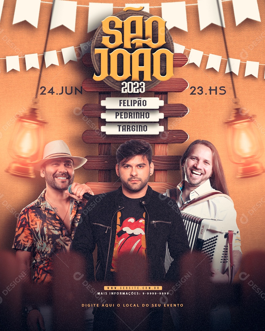 Social Media Flyer Feed Evento São João Forró PSD Editavel