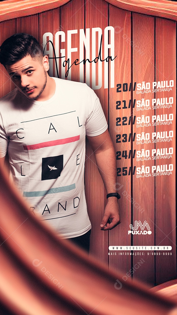 Social Media Flyer Story Agenda JM Puxado PSD Editavel