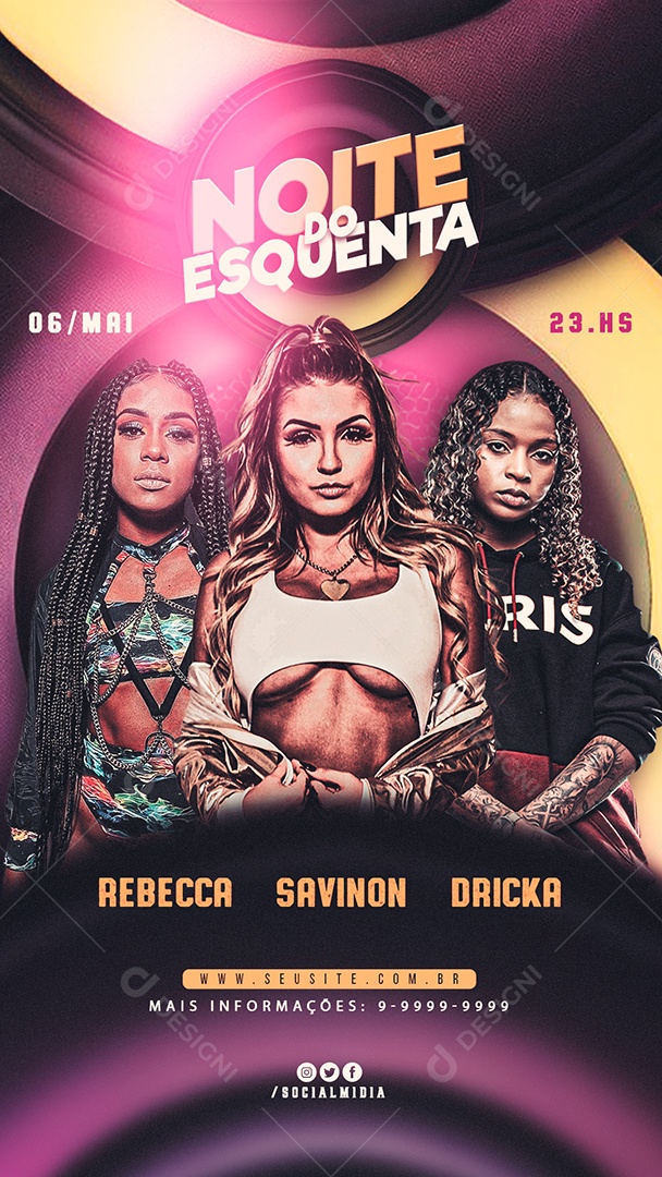 Social Media Flyer Story Evento Noite Do Esquenta PSD Editavel