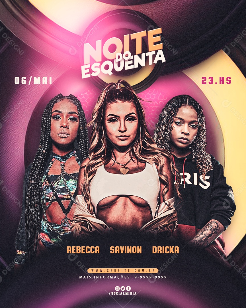 Social Media Flyer Feed Evento Noite Do Esquenta PSD Editavel