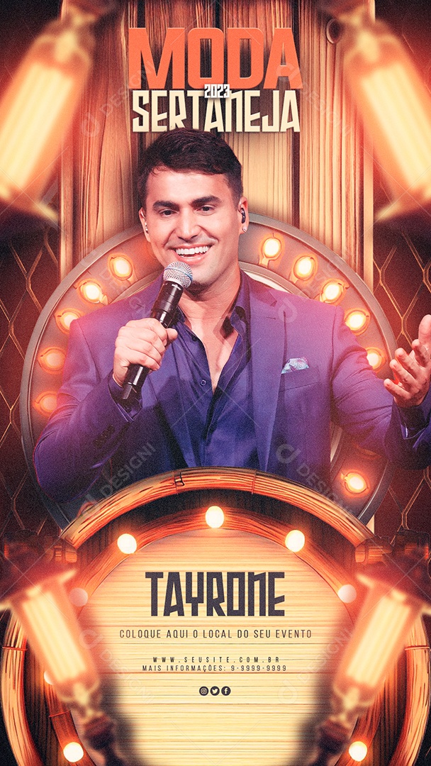 Social Media Flyer Story Moda Sertaneja Tayrone PSD Editavel