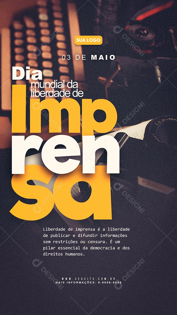 Social Media Story Dia Mundial da Liberdade De Imprensa PSD Editavel