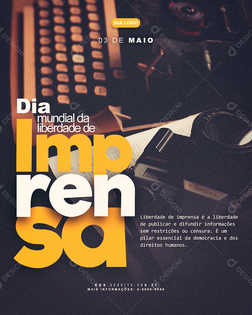 Social Media Feed Dia Mundial da Liberdade De Imprensa PSD Editavel