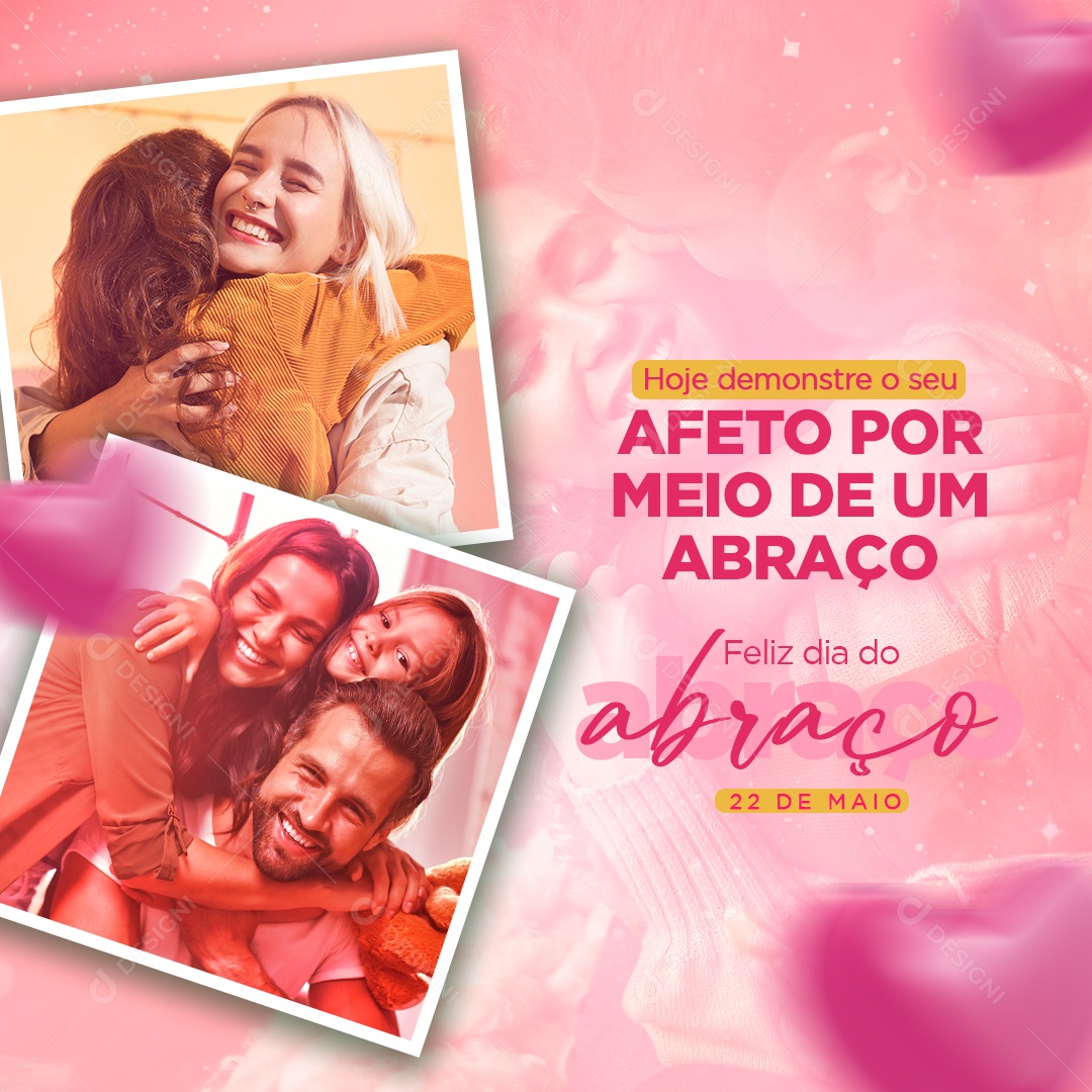 Demostre Seu Afeto Por Meio de um Abraço Social Media PSD Editável