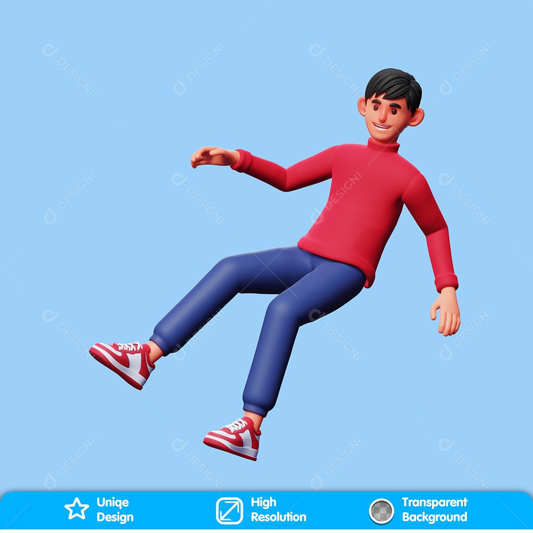 Personagem Em Movimento Elemento 3D Para Composição PSD