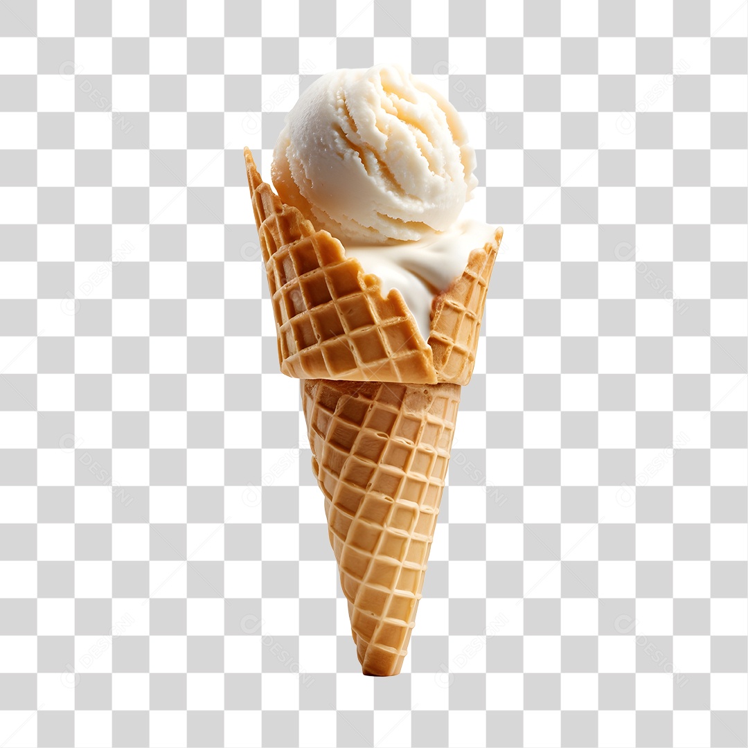 Creamy cone ice cream PNG Transparent
