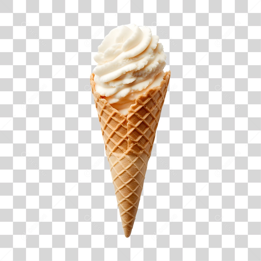 Sorvete de casquinha cremoso PNG Transparente