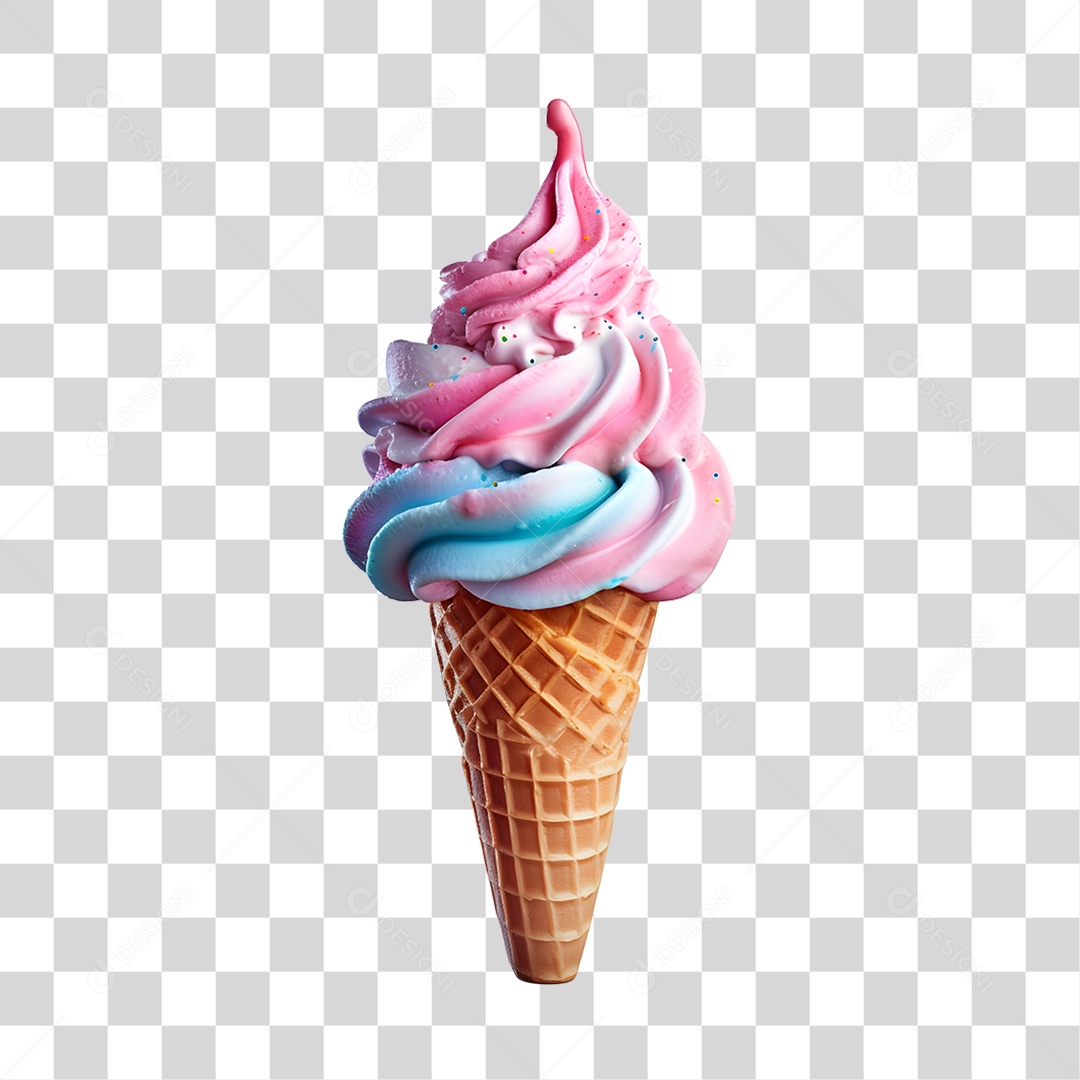 Sorvete de casquinha saboroso PNG Transparente