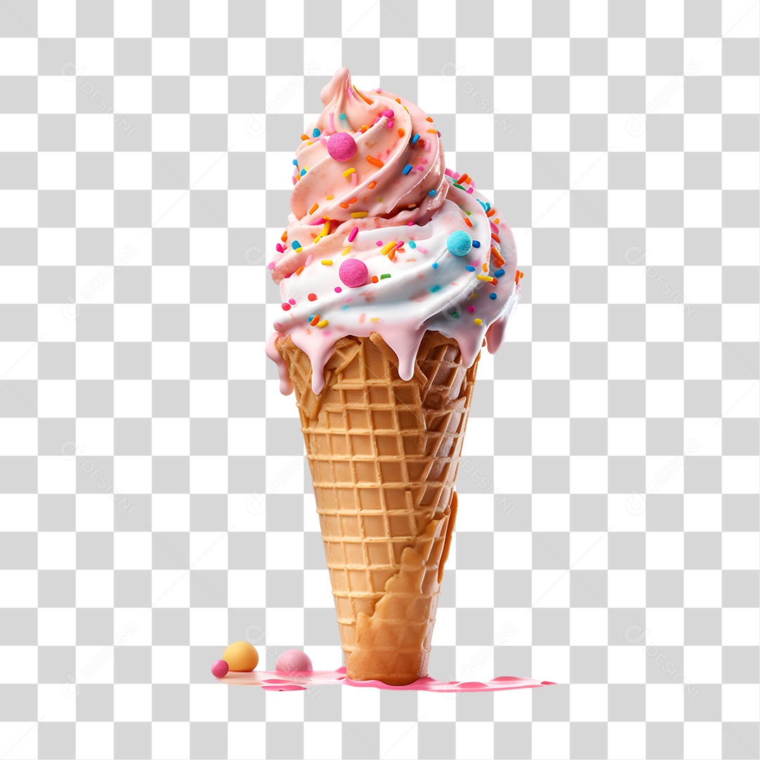 Sorvete de casquinha saboroso PNG Transparente