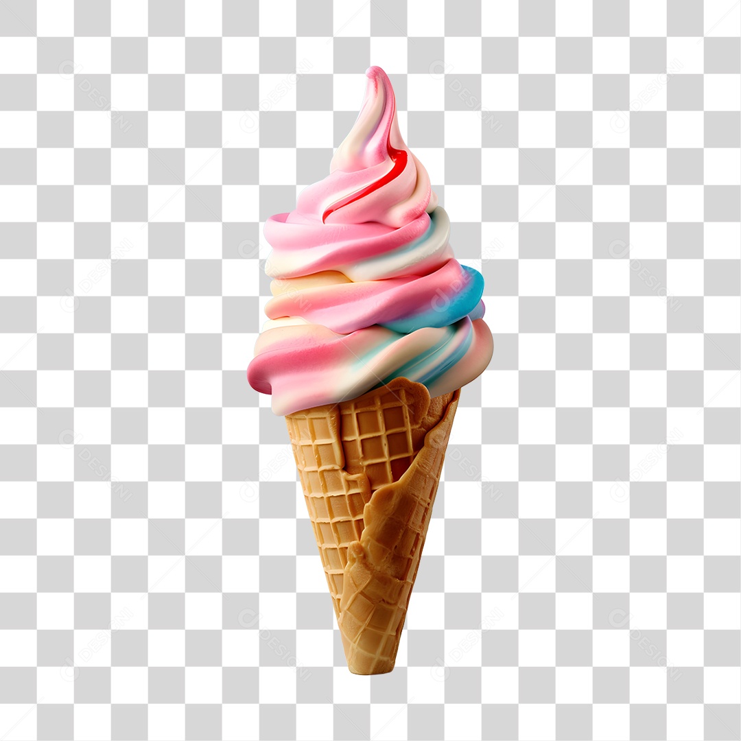 Sorvete de casquinha saboroso PNG Transparente