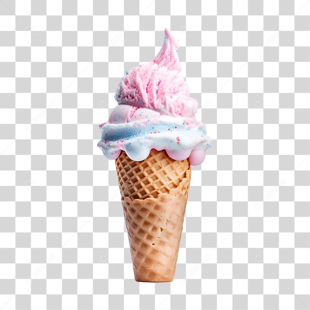 Sorvete de casquinha saboroso PNG Transparente