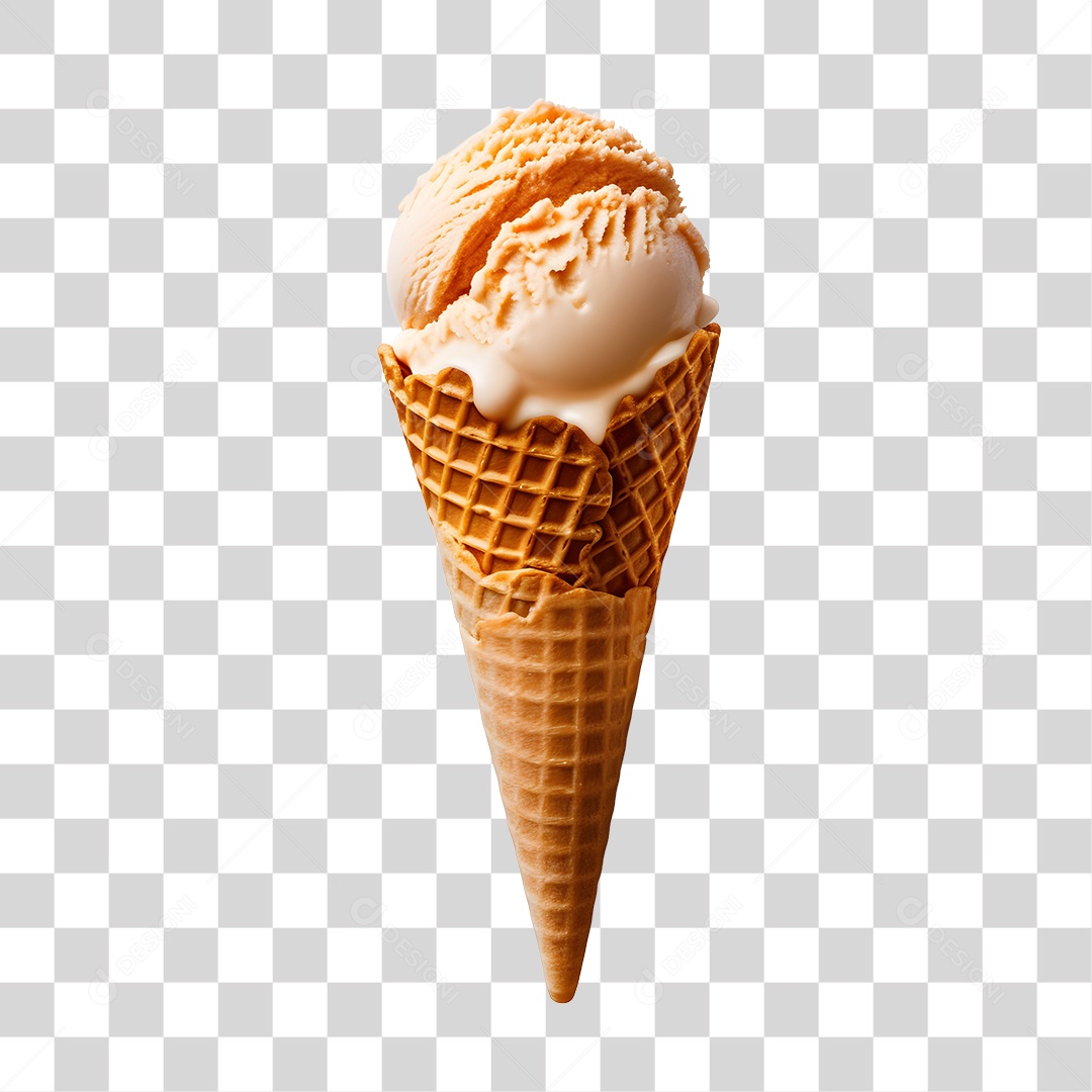 Sorvete de Casquinha saboroso e delicioso PNG Transparente