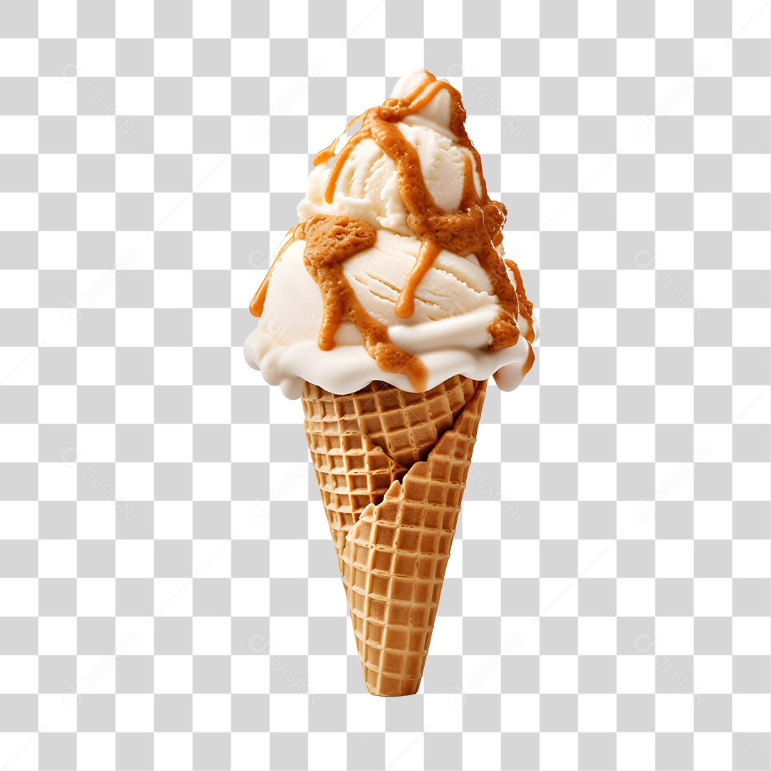 Sorvete de Casquinha saboroso e delicioso PNG Transparente