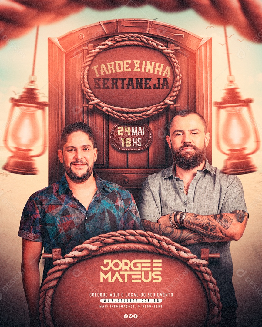 Social Media Flyer Feed Tardezinha Sertaneja Jorge E Mateus PSD Editavel