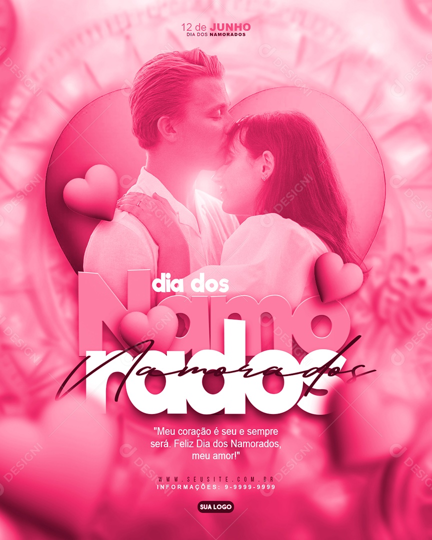 Social Media Feed Dia Dos Namorados Meu Coração E Seu PSD Editável