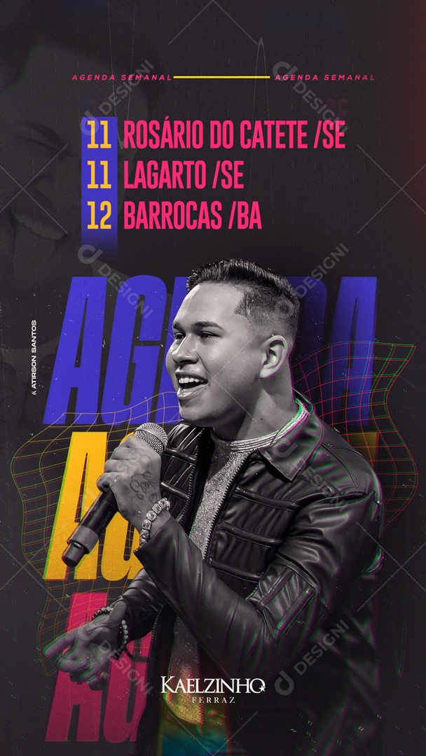 Story Flyer Agenda Shows Kaelzinho Ferraz Social Media PSD Editável