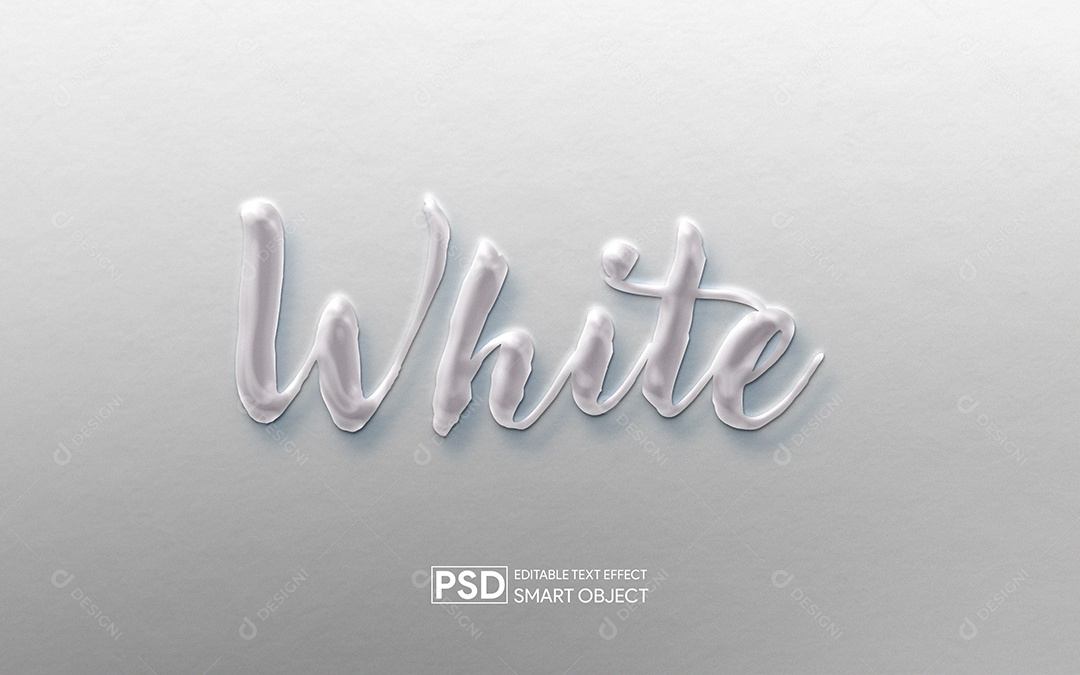 Efeito de Texto 3D White PSD Editável