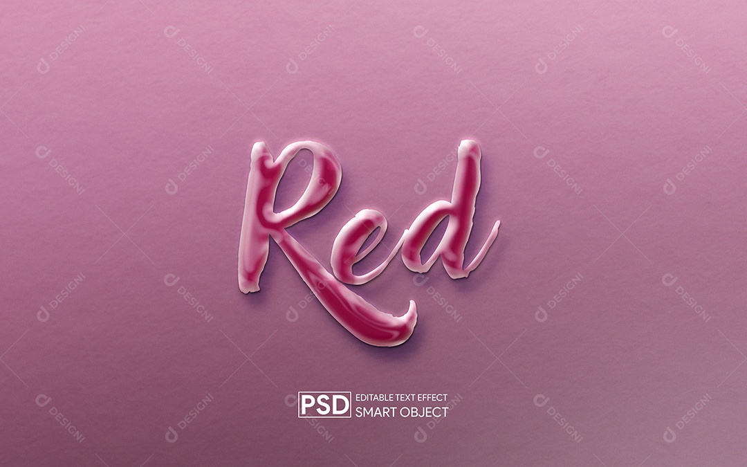 Efeito de Texto 3D Red PSD Editável