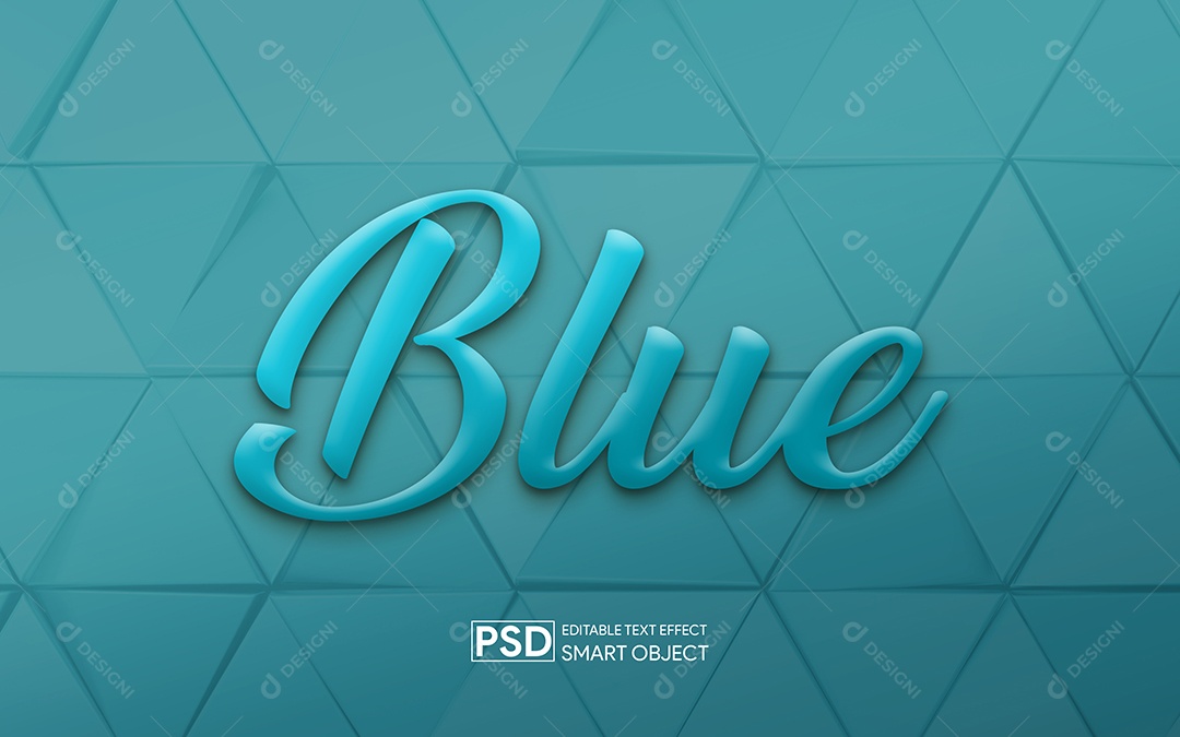 Efeito de Texto 3D Blue PSD Editável