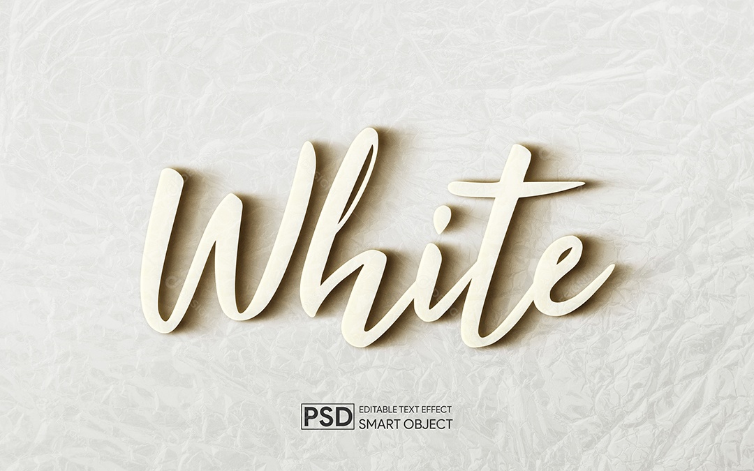 Efeito de Texto 3D White PSD Editável