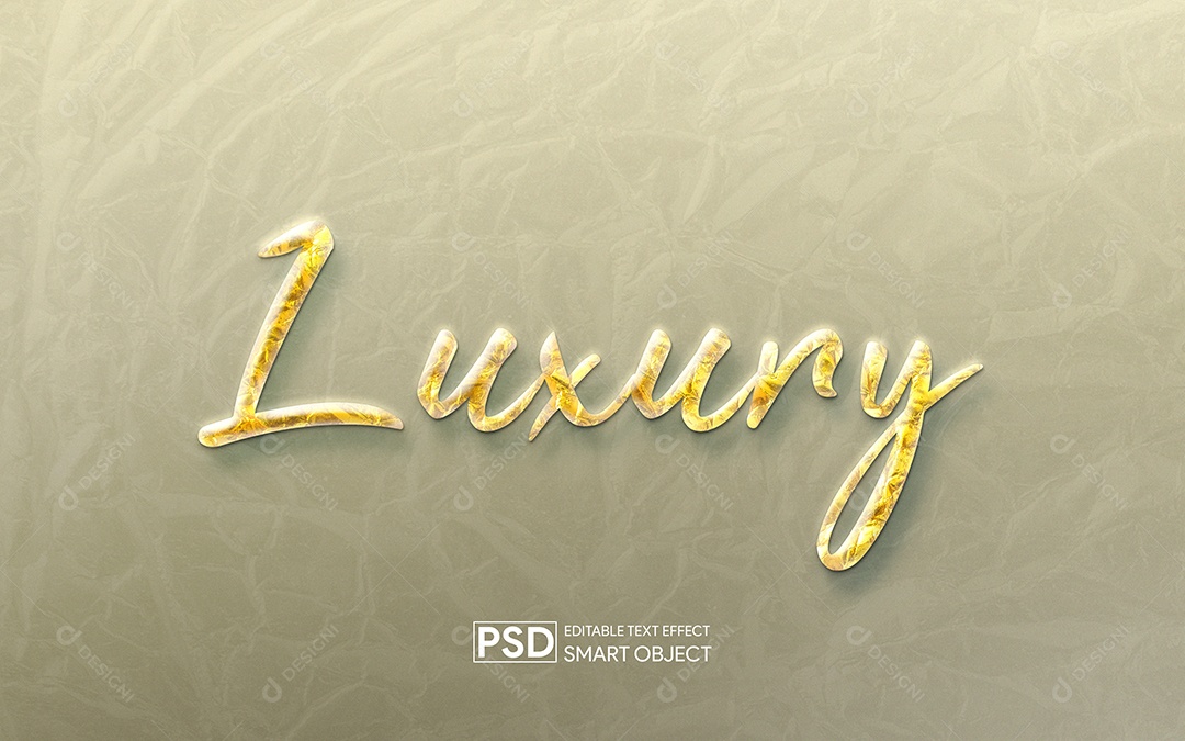 Efeito de Texto 3D Luxury PSD Editável