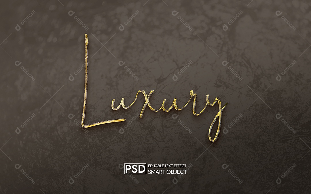 Efeito de Texto 3D Luxury PSD Editável