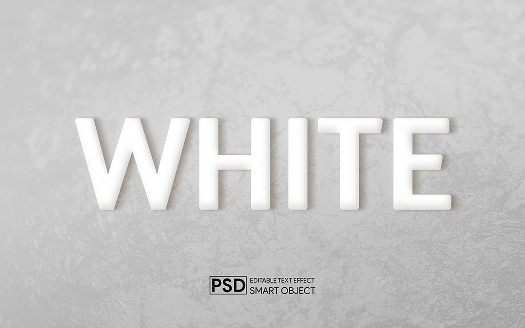 Efeito de Texto 3D White PSD Editável