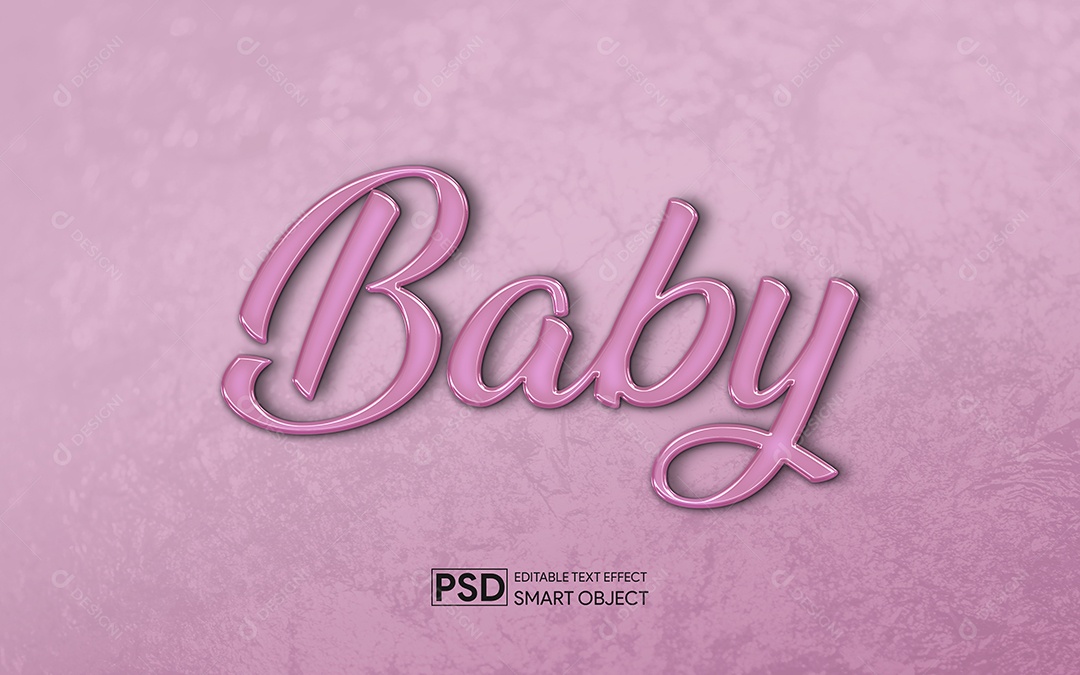 Efeito de Texto 3D Baby PSD Editável