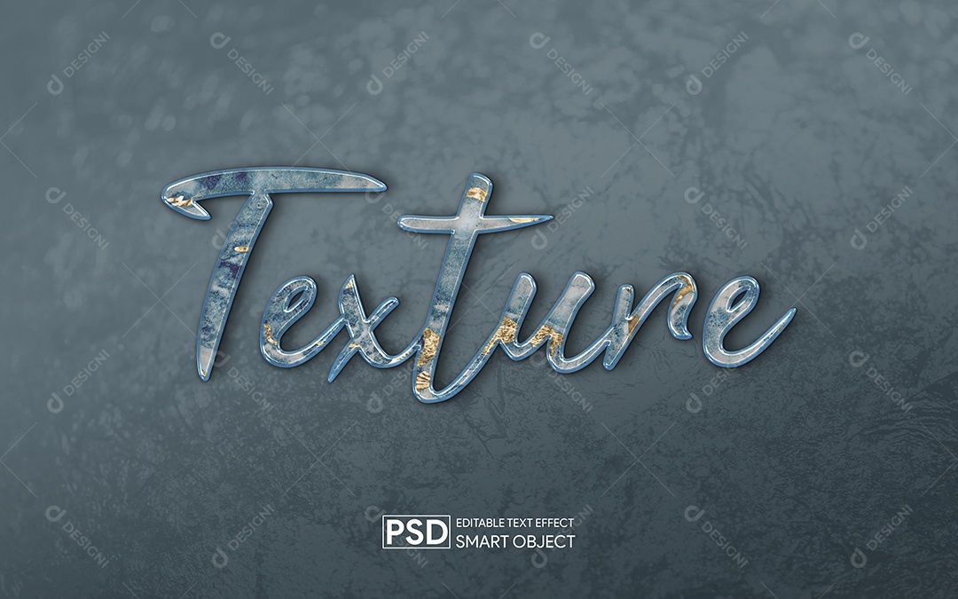 Efeito de Texto 3D Texture PSD Editável