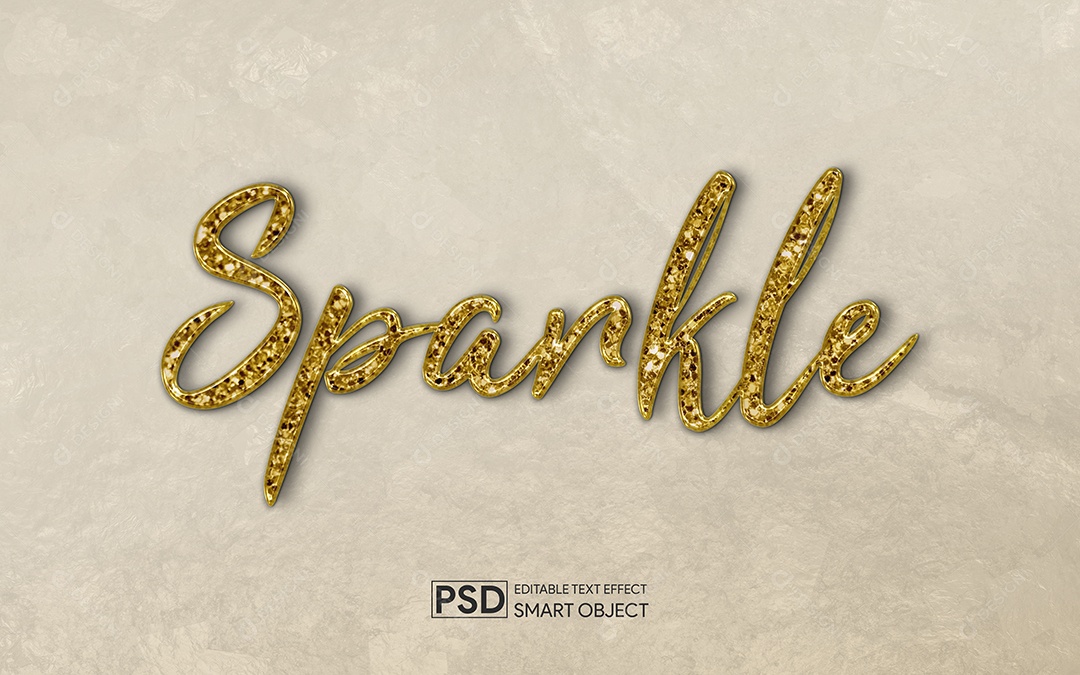 Efeito de Texto 3D Sparkle PSD Editável